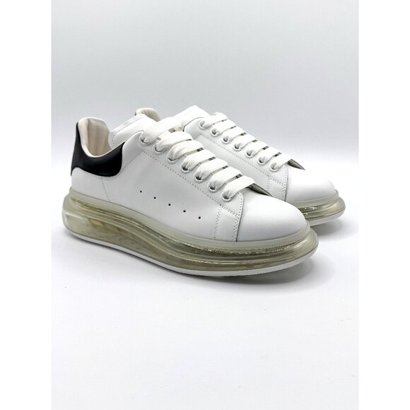 Alexander McQueen Men\'s Oversized Transparent Sole Sneaker in White/black main image 9